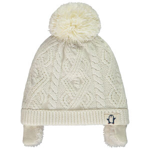 Bonnet en tricot torsadé doublé sherpa pour bébé garçon 