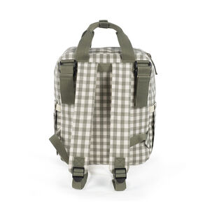 Sac à dos à langer motif carreaux Caetana stone + tapis 