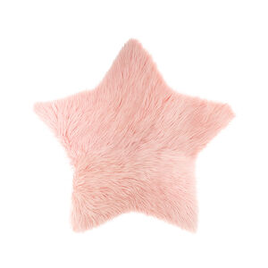 Tapis de chambre Etoile en fausse fourrure - Rose  