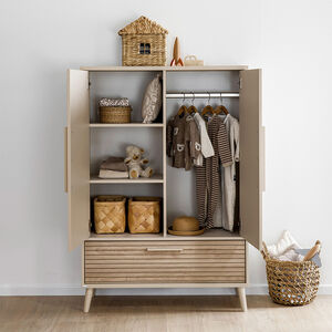 Armoire Tiny 2 portes et 1 tiroir Eefje beige cachemire/groovy oak 