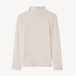 Sous-pull scintillant effet côtelé à col cheminée pour fille 