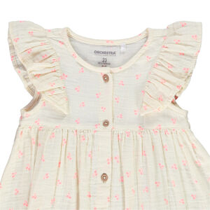 Ensemble 3 pièces robe + bloomer + bandeau à pois pour bébé fille 