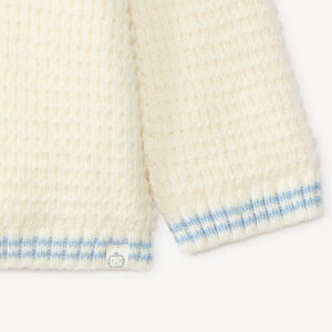 Gilet bébé garçon en tricot fantaisie nid d’abeille 
