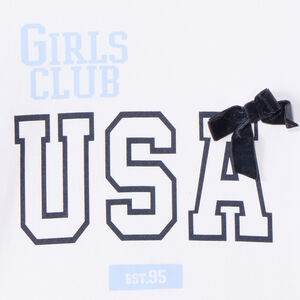 T-shirt fille à manches longues print USA 