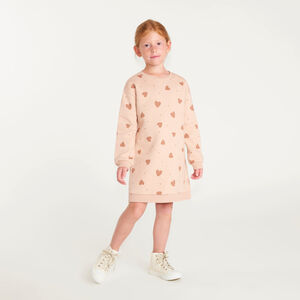 Robe sweat fille imprimé cœur 