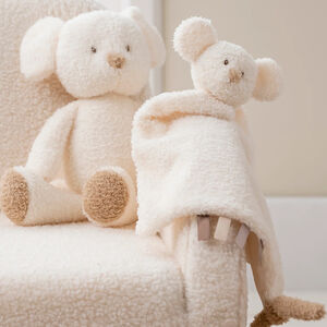 Peluche - Souris Teddy - Ecru - 34 cm 