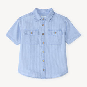 Chemise manches courtes en toile texturée pour garçon 
