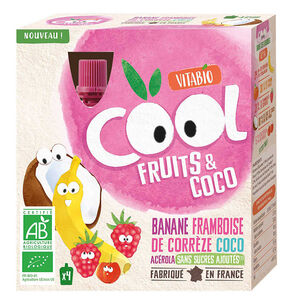 Lot de 4 gourdes Cool fruits et coco  
