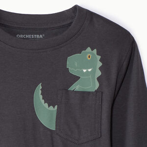 T-shirt manches longues à print ludique animal pour garçon 
