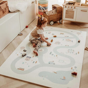 Tapis de dalles en mousse réversibles 120 x 180 cm village/terrazzo 