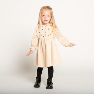 Robe brodée en velours côtelé pour bébé fille 