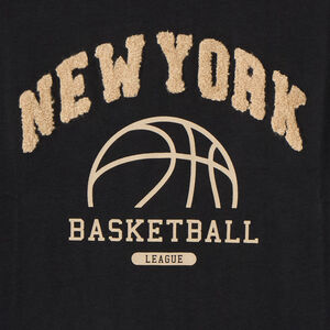 T-shirt manches longues garçon patch bouclette "New York" 