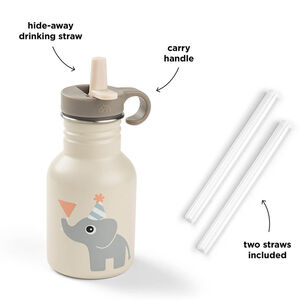 Gourde inox avec paille Tiny Farm Rose 350ML 