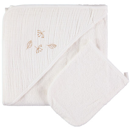 Cape De Bain Et Gant De Toilette Natural Cocoon Orchestra Fr