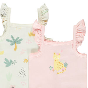 Lot de 5 bodies fantaisie à bretelles volantées pour bébé fille 