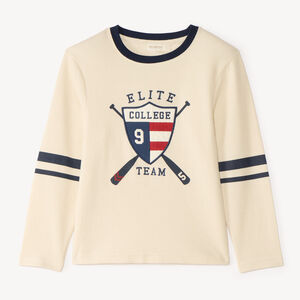 T-shirt garçon manches longues broderie fantaisie 