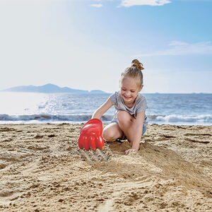 Patte puissante rouge pour la plage  