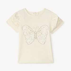 T-shirt manches courtes avec motif papillon pour bébé fille 