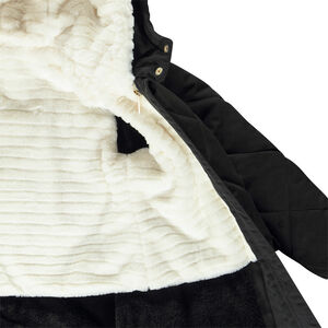 Doudoune manches longues en twill et sherpa + gilet pour fille 