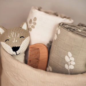 Lot de 3 langes en gaze de coton 70 x 70 cm Twig olive green 