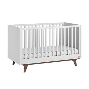 Lit bébé évolutif 70 x 140 cm Mid II blanc/noix 