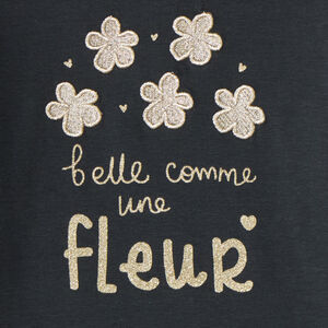 T-shirt manches longues bébé fille broderie fantaisie 