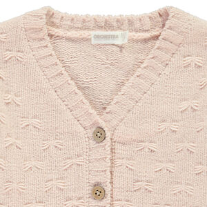 Gilet uni en tricot fantaisie demi-oversize pour fille 