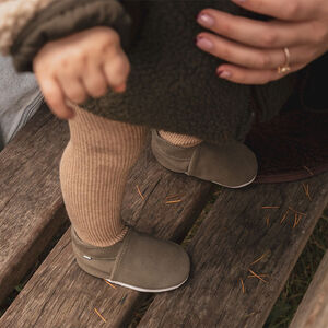 Chaussons souples 0-3M en suède Babysoft trebol 