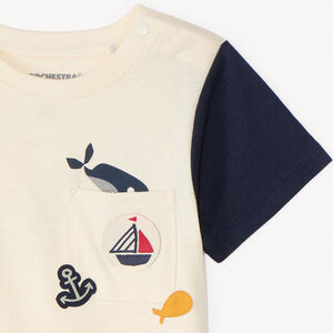 T-shirt manches courtes color block fantaisie pour bébé garçon 