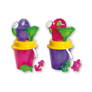 Seau de plage garni à paillettes 