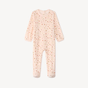 Dors-bien en velours avec gilet pour bébé fille (finitions différentes selon l'âge) 