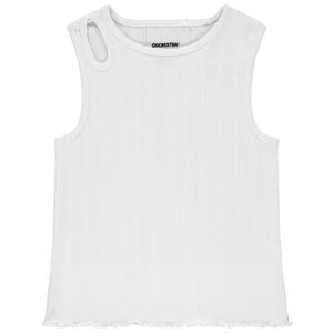 Débardeur uni en maille côte avec col fantaisie pour fille  