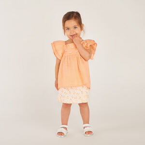 Jupe-short motif cerise pour bébé fille  