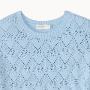 Pull oversize en tricot ajouré fantaisie fille 