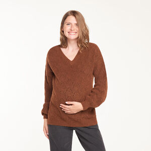 Pull de grossesse col V en tricot 