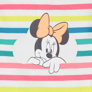 Ensemble avec tunique rayée print Minnie Disney et short en éponge 