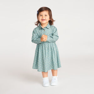 Robe bébé fille manches longues col chemise 