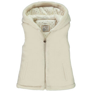 Veste sans manches en fausse fourrure + capuches pour fille 