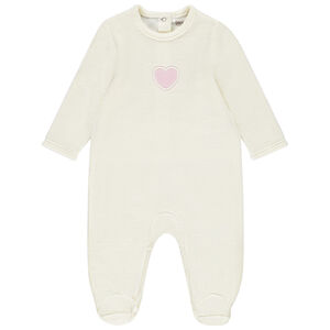 Dors-bien en velours avec motif brodé pour bébé fille 