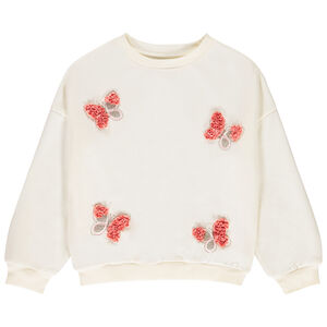 Sweat molleton oversize à motifs effet pétales 3D pour fille 