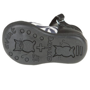 Babies noires en cuir avec empiècement zébré effet fourrure 