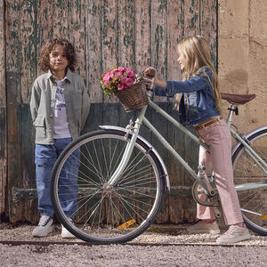 Jean uni à poches effet denim style cargo garçon 
