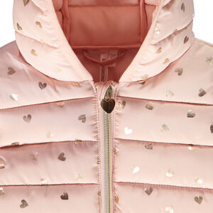 Doudoune légère imprimé cœurs en lurex pour bébé fille 