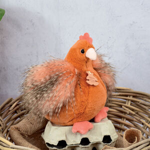 Peluche poule Les Poulettes 20cm Orange 