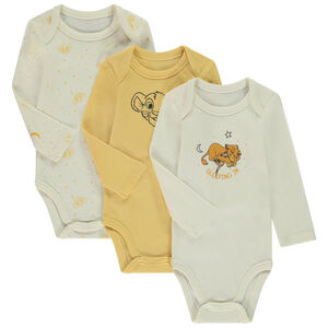 Lot de 3 bodies manches longues Le Roi Lion Disney pour bébé 