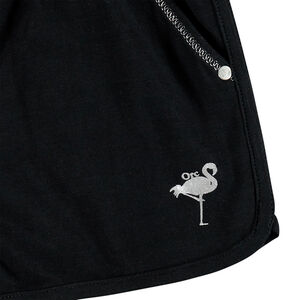 Short en jersey print flamant rose en foil pour enfant fille 