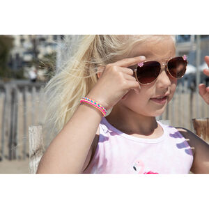 Lunettes de soleil style aviateur avec fleurs fantaisie pour fille 