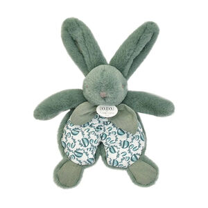 Doudou plat Lapin 18 cm vert sauge 