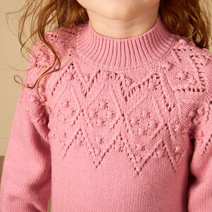 Robe manches longues en tricot uni pour bébé fille 