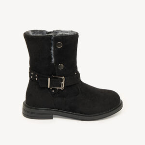 Demi-bottes fille zippées en fausse fourrure 